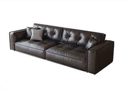 Modern Leather Double Sofa Office Sofa Living Room Sofa 3d model