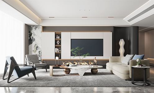 modern living room 3d model