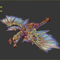 Fantasy Mythical Creature With Colorful Wings Intricate Design And Character Texture Details
