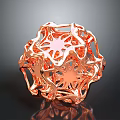 Home Decorative Spherical Ornament with Intricate Hollow Design and Copper Metallic Finish