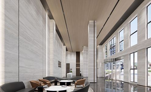 Modern Hall Corporate Lobby 3d model