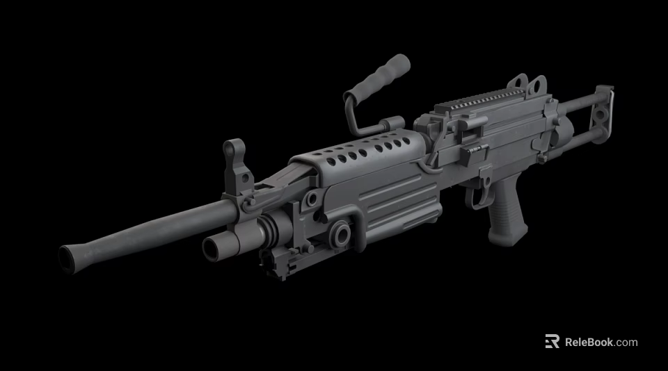 Tactical Military Rifle With Detailed Barrel Magazine Grip And Sight Design 3d model 
