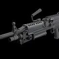Tactical Military Rifle With Detailed Barrel Magazine Grip And Sight Design