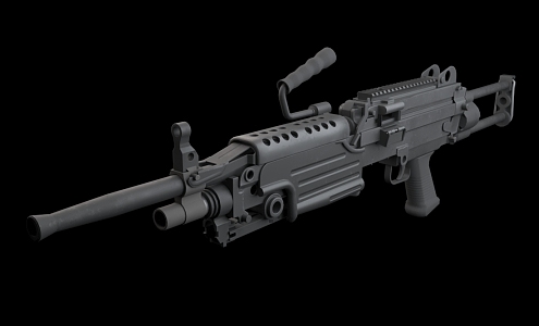 machine gun rifle assault rifle 3d model