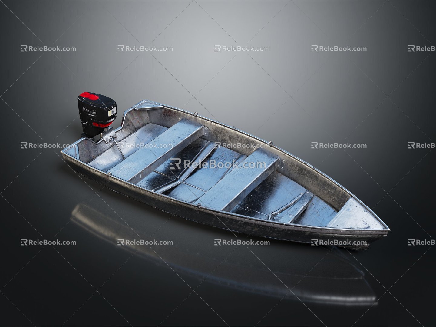 Small boat speedboat single boat single boat motor boat counter boat 3d model