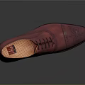 Shiny Red Lace Up Brogue Leather Shoes With Classic Design And Smooth Sole