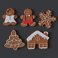 Gingerbread Themed Wall Decor With Snowflake Tree House And Man Shapes
