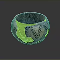 Hand Carved Pottery Bowl With Intricate Textured Patterns And Artisan Craftsmanship Design