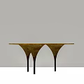 Modern Wooden Tea Table with Conical Legs and Matching Chairs Set