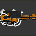 KUKA Industrial Robot Arm With Orange Black Body And White Pipes Structure