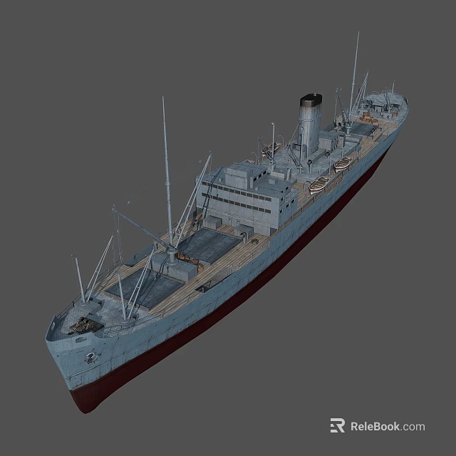Vintage Warship 3D Model Featuring Masts Deck Hull And Structural Details 3d model