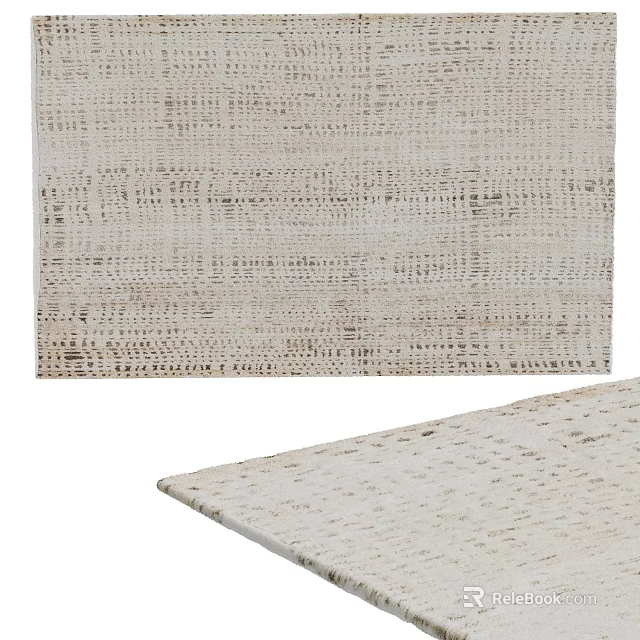 Light Beige Square Rug with Woven Pattern and Soft Texture for Home Decor 3d model