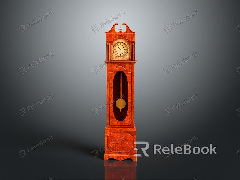 Floor Clock Big Clock Retro Clock Retro Clock Retro Clock Large Clock Pendulum Furnishings Furnishings model