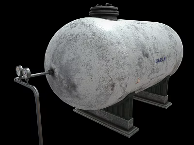 Heavy Duty Functional Vehicle With Silver Tank Pipes And Metal Supports 3d model