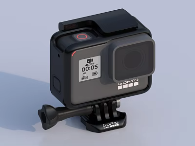 GoPro Action Camera With Mount And 1080 Resolution Screen Display Digital Gear 3d model