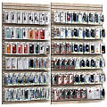 Various Packaged Decorative Ornament Sets Displayed on Multiple Shelves