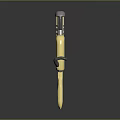 Golden Mechanical Sci Fi Weapon With Blue Glowing Core Design
