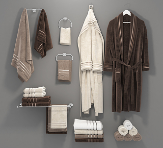 Modern towel bathrobe 3d model