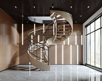 modern revolving staircase 3d model