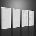 White Hinged Doors Featuring Modern Panel Designs For Interior Decoration Projects 3d model