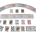 Vibrant Card Games Entertainment With Various Suits Poker Cards Arranged