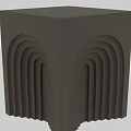 Modern Gray Concrete Side Table With Arched Lines And Geometric Design 3d model