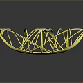 Modern Golden Decorative Furniture With Spiral Wave Metallic Structure Design