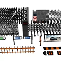 Essential Public Facilities Including Retractable Gates Railings Barriers Speed Bumps And Warning Signs