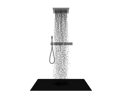 Modern Rain Shower Head with Handheld Sprayer and Powerful Water Flow Design 3d model