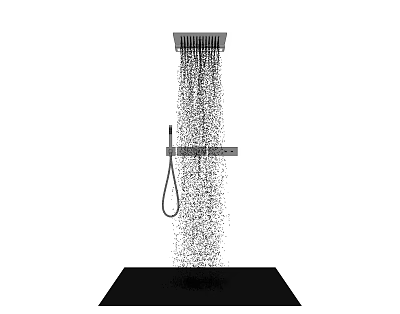 Modern Rain Shower Head with Handheld Sprayer and Powerful Water Flow Design 3d model