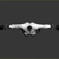 White Tactical Jumpsuit With Black Straps Waist Packs And Functional Design