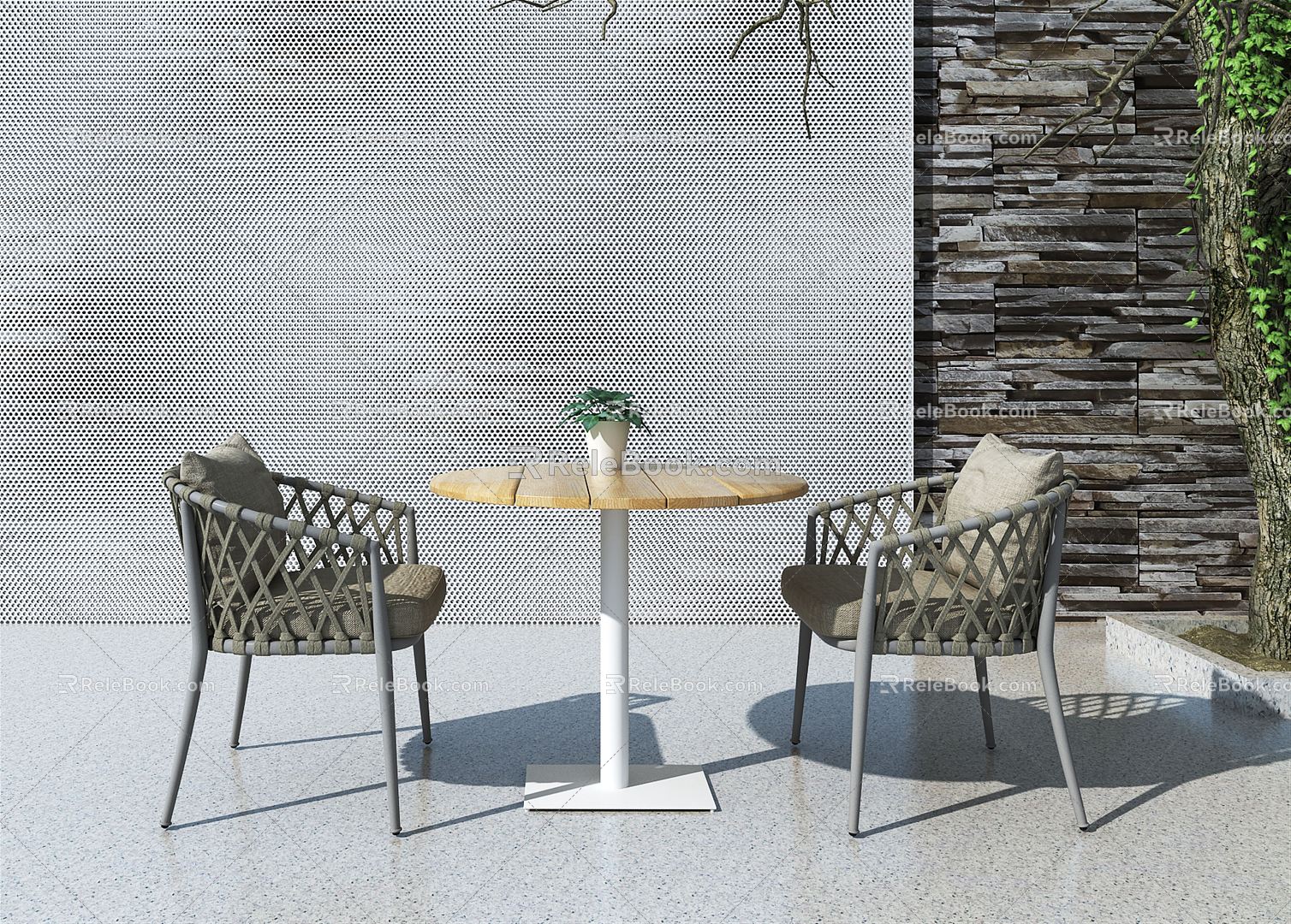 Modern outdoor tables and chairs 3d model