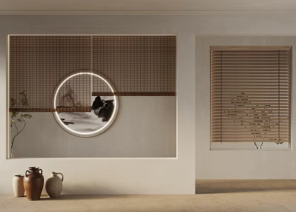 New Chinese Bamboo Curtain New Chinese Rolling Curtain 3d model