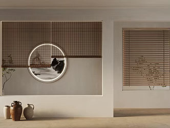 New Chinese Bamboo Curtain New Chinese Rolling Curtain 3d model