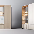 Modern Wooden Decorative Cabinet With Interior Lighting And Shelves For Display Items