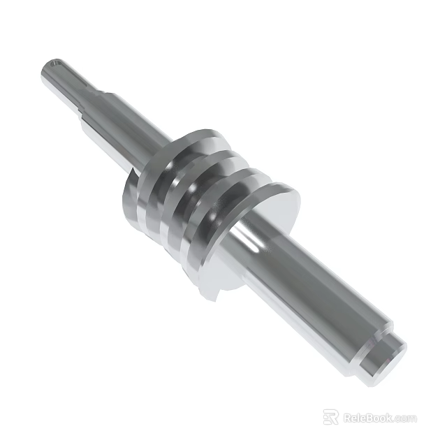 Precision Engineered Metal Mechanical Part With Threaded Structure And Smooth Cylindrical Surface 3d model 