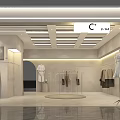 Modern Clothing Store Interior With Mannequins Hanging Clothes And Display Racks