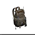 Vintage Military Style Multi Pocket Utility Backpack For Outdoor Use With Accessories And Straps