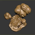 Golden Traditional Sculpture With Intricate Carvings Cloud Patterns And Dragon Shaped Ornate Base