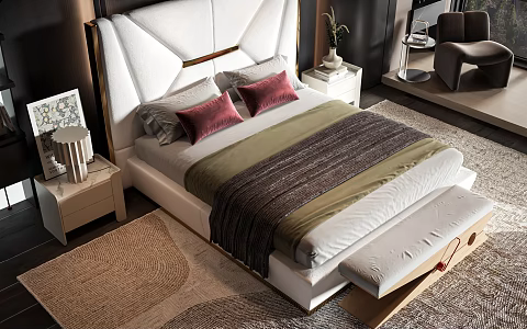 Modern style commodity bed 3d model
