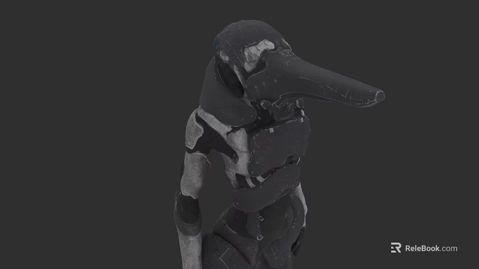 Medical Device Protective Suit With Long Nose Respiratory Design And Full Body Coverage 3d model 
