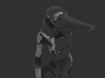 Medical Device Protective Suit With Long Nose Respiratory Design And Full Body Coverage 3d model