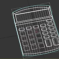 Black Calculator With Green Screen Showing 93 Green Plus Key Numeric Keypad And Function Buttons 3d model