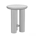 Two Wooden Side Tables With Round Tops And Cylindrical Legs Design