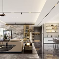 Modern Living Room Interior Design With Sofa Chandeliers Bookshelves And Large Windows