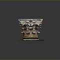 Classical Carved Stone Capital With Intricate Volutes Foliage And Decorative Base