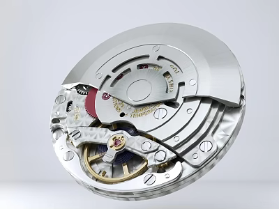 Detailed View Of Intricate Mechanical Watch Movement With Shiny Metal Gears And Components 3d model