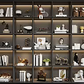 Modern Ornamental Decor Collection With Various Styles On Shelf 3d model