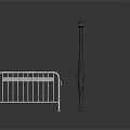 Sturdy Silver Metal Barrier And Black Decorative Posts For Building Scenes
