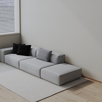 Modern three-seat sofa 3d model